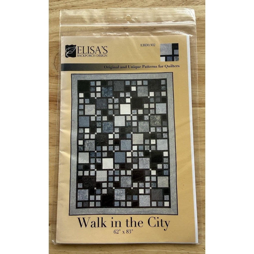 WALK IN THE CITY Quilt Pattern 62"x83" Elisa's Backporch Design EBD1302